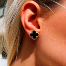 Brincos Trevo Quatro Folhas Aço Inoxidável Dourado