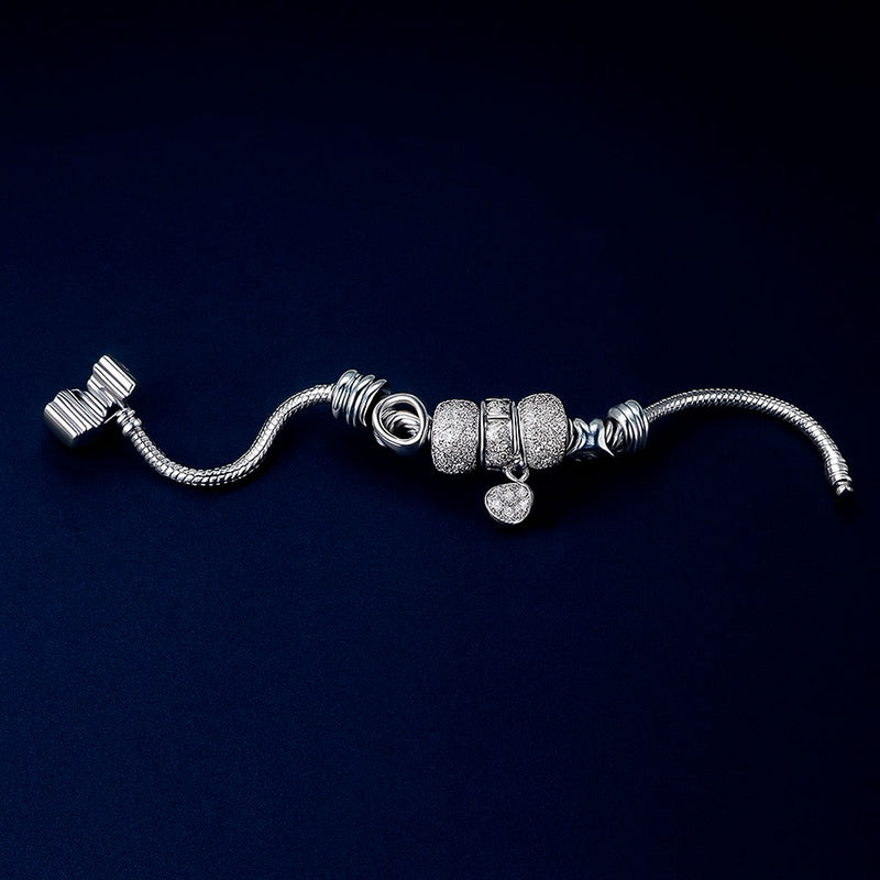 Pulseira de Aço Inoxidável com Berloque de fecho liso