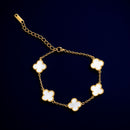 Pulseira dourada 5 Trevos Quatro Folhas Aço Inoxidável