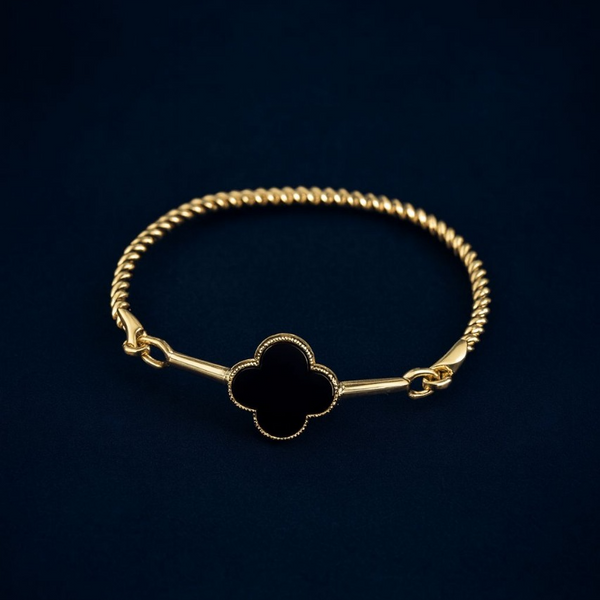 Bracelete Trevo Premium Banhado a Ouro