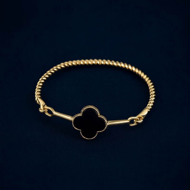 Bracelete Trevo Premium Banhado a Ouro