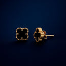 Brincos Trevo Quatro Folhas Aço Inoxidável Dourado