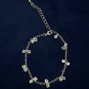 Tornozeleira brilho de coração aço inoxidável