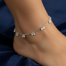 Tornozeleira brilho de coração aço inoxidável